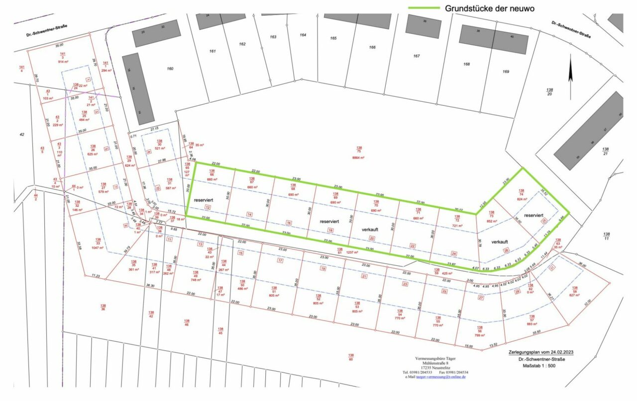 Lageplan Littenstraße Baugrundstücke 10-24